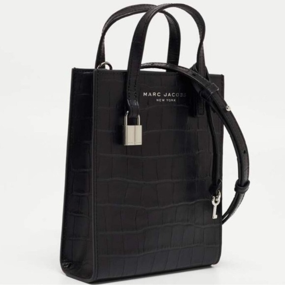 Marc Jacobs Handbags - Marc Jacobs Micro Croc-Embossed Leather‎ Tote Crossbody Bag in Black - NWT